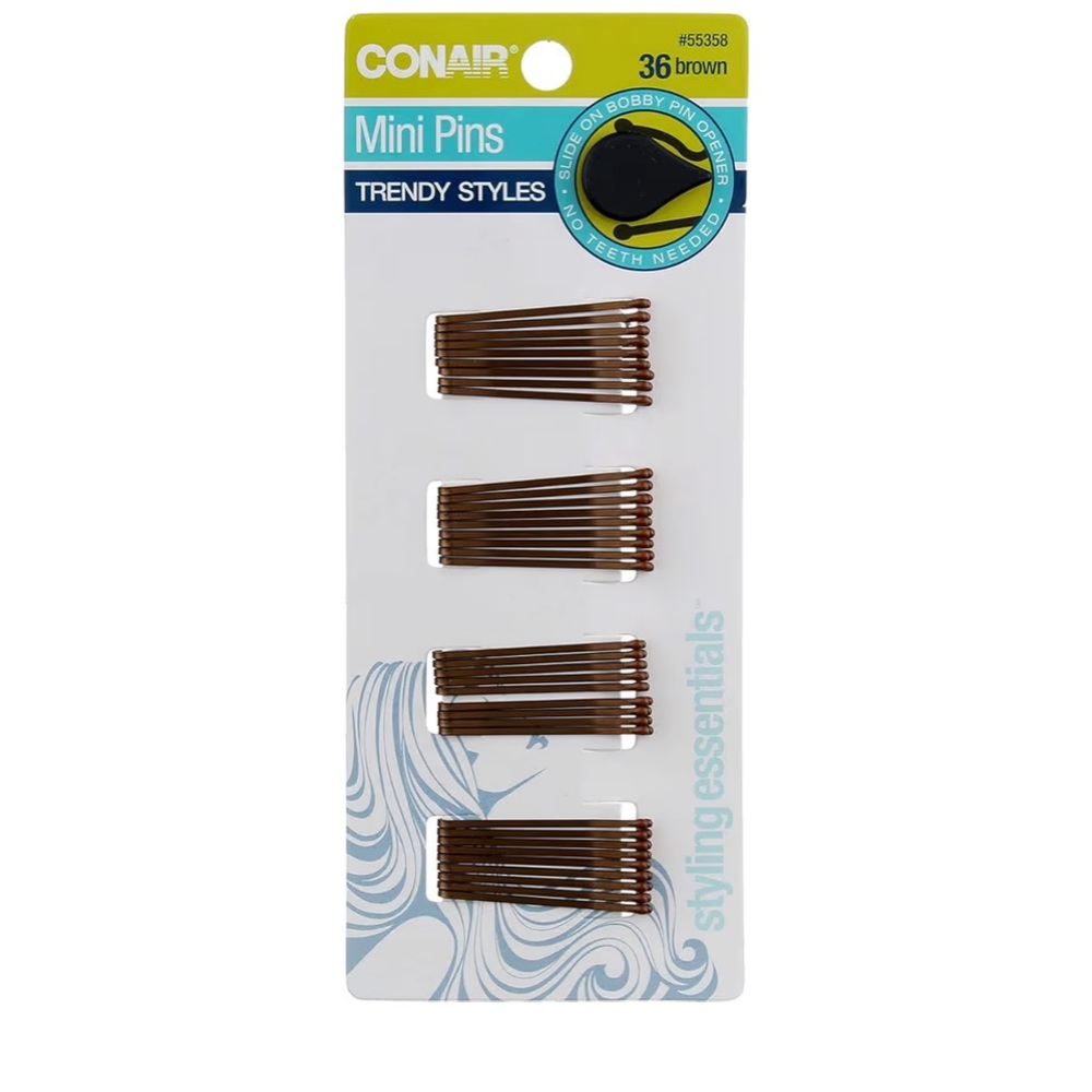 Conair Mini Bobby Pins - Brown (108 ) 3 Packs